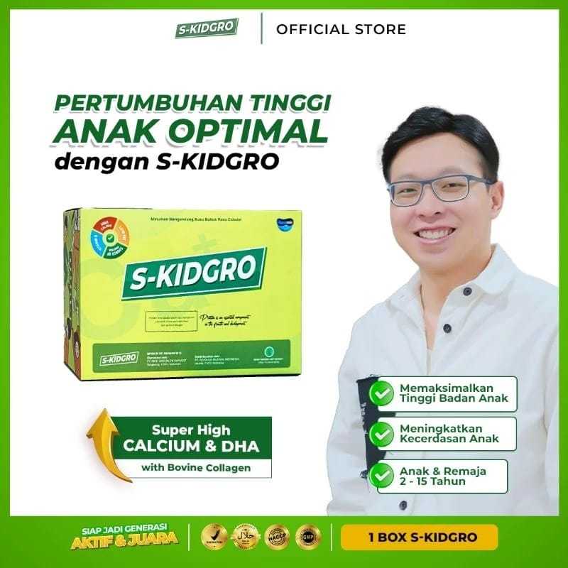 

S KIDGRO Susu Peninggi Badan Anak Original Terbaik Terlaris | Paket Suplemen Peninggi Badan BPOM Halal Tinggi Nutrisi Multivitamin Sperti Kalsium dan Protein Untuk Perkembangan Tulang Gigi dan Kecerdasan Otak Anak