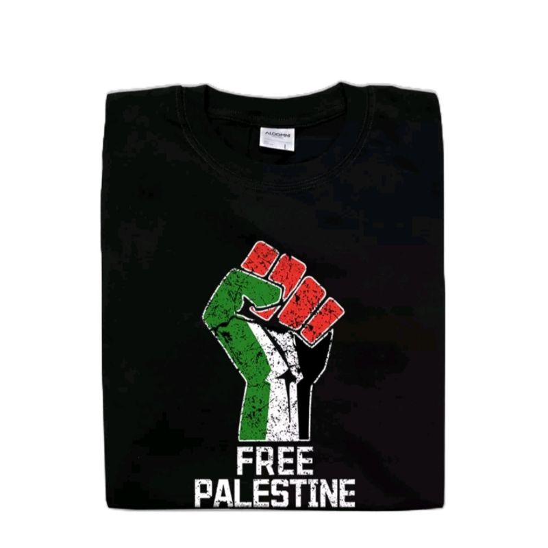 KAOS FREE PALESTINA GAMBAR TANGAN