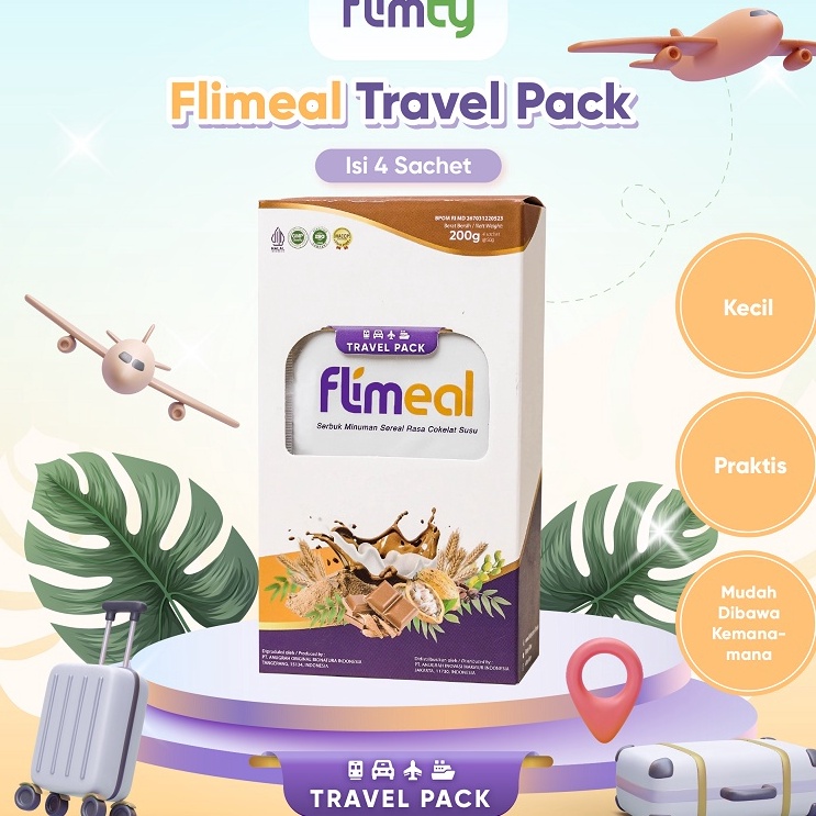 

88 Flimeal Meal Replacement Travel Pack isi 4 Sachet Coklat Susu