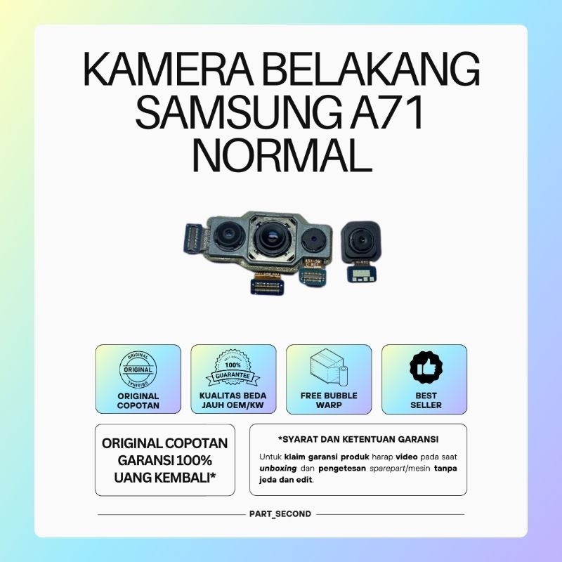kamera belakang SAMSUNG A71 ORIGINAL COPOTAN