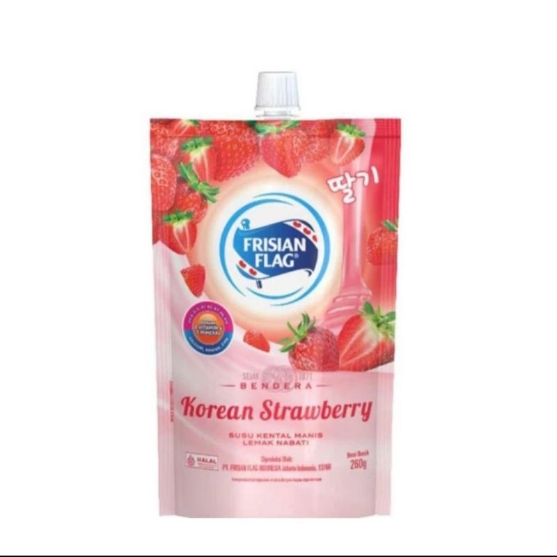 

Frisian flag korean strawberry susu bendera 260g