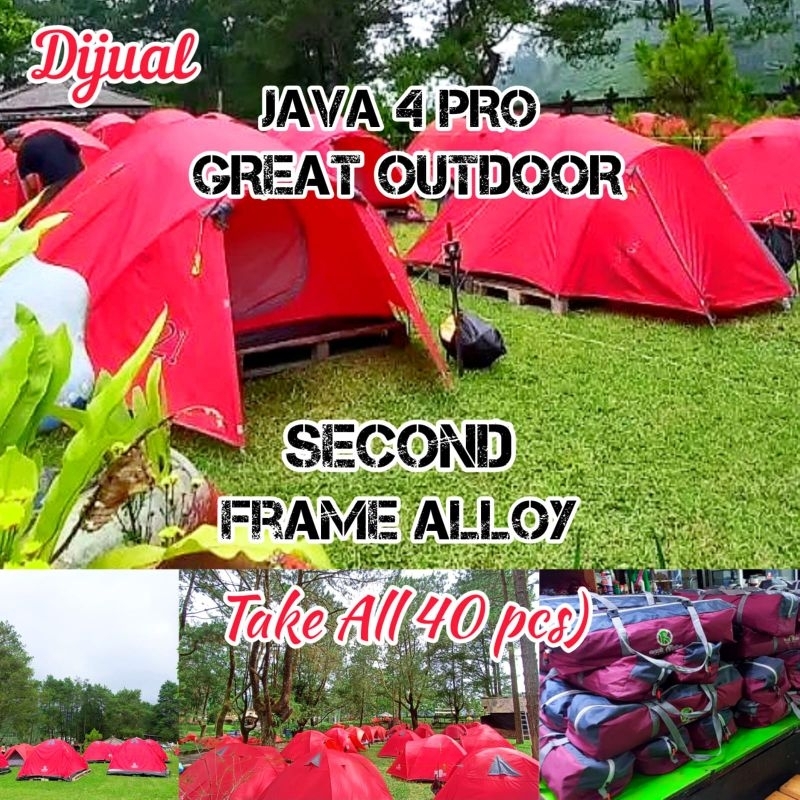 TENDA JAVA 4 FRAME ALLOY SECOND / BEKAS MEREK GREAT OUTDOOR KAPASITAS 4 ORANG