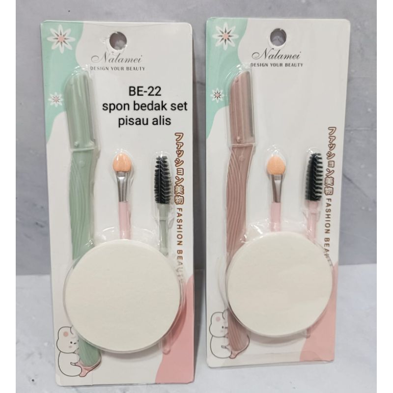 spon bedak set pisau alis
