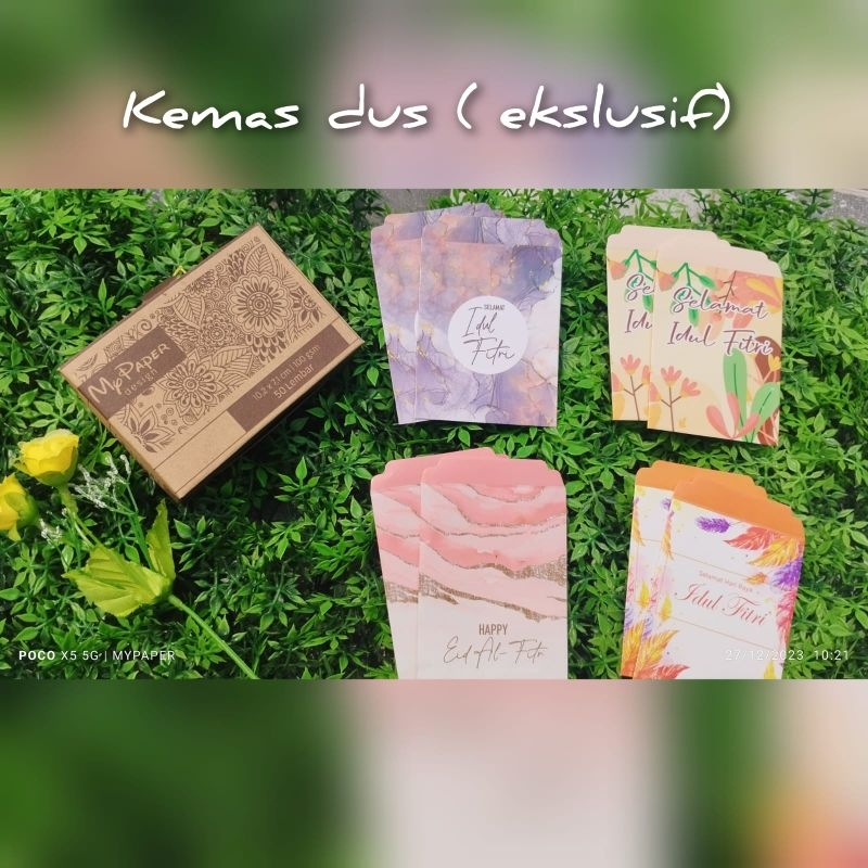 

( Kemas Dus isi 50 pcs) Amplop Lebaran isi 50 pcs siap jual motif Aesthethic Premium