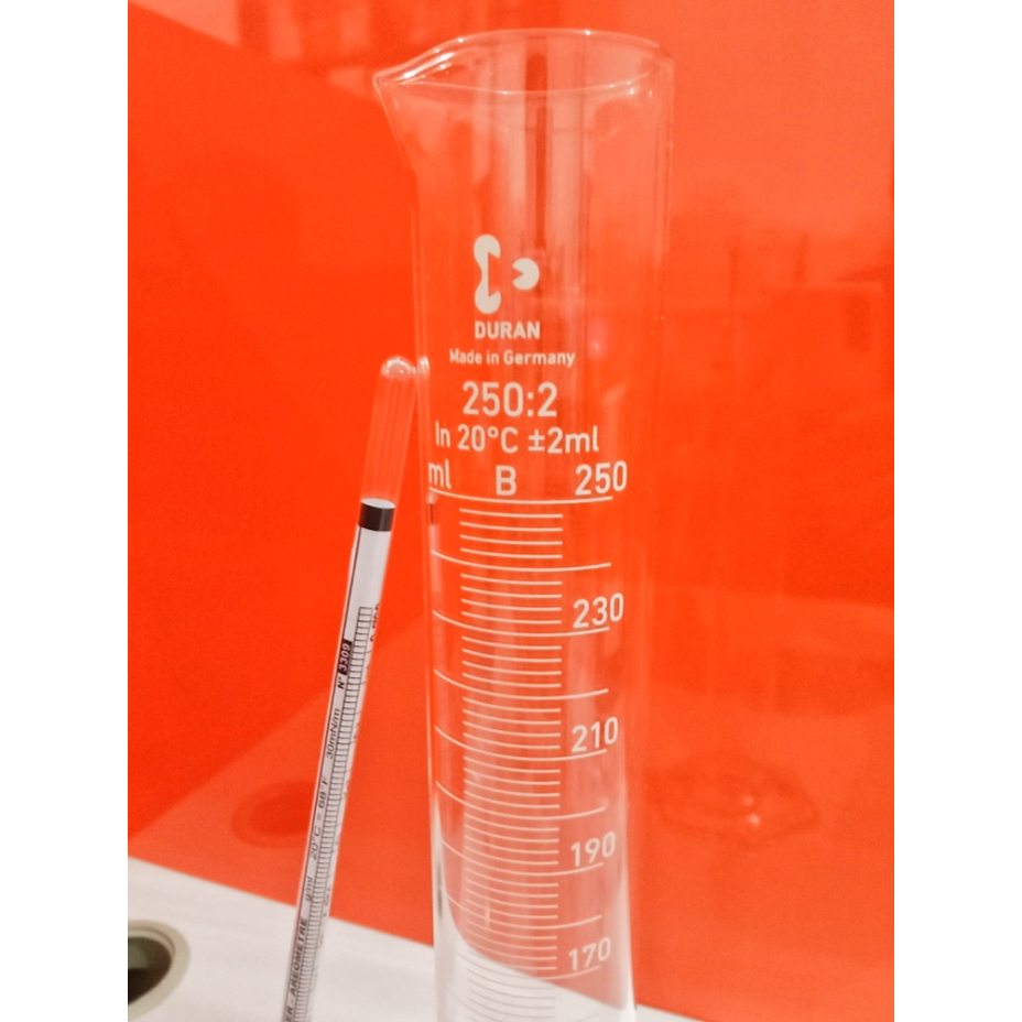 Set Hydrometer Minyak Atsiri Cengkeh Lengkap dg Gelas Ukur Kaca 250 ml