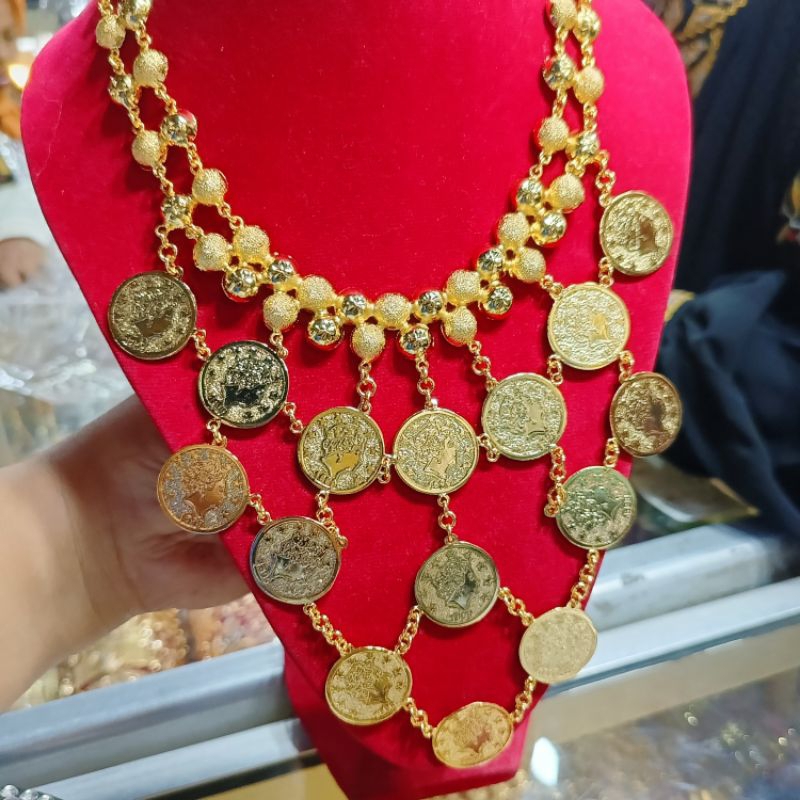 kalung sultan koin rambat lapisan emas