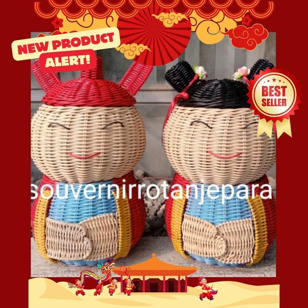 boneka China/boneka China full badan/rotan China/Imlek rotan/rotan Imlek/hampers rotan/hampers imlek