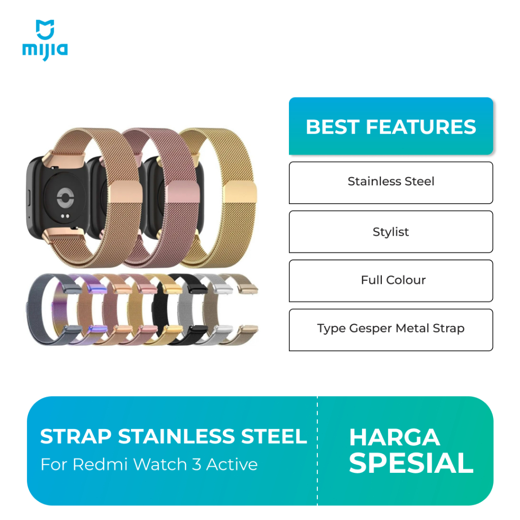 Strap Redmi Watch 3 Active Stainless Steel Tali Redmi Watch 3 Active