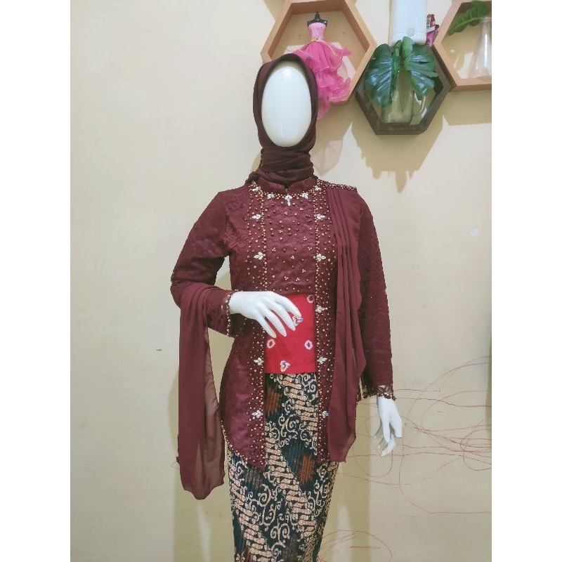 Kebaya Kutubaru Hijab Full Payet