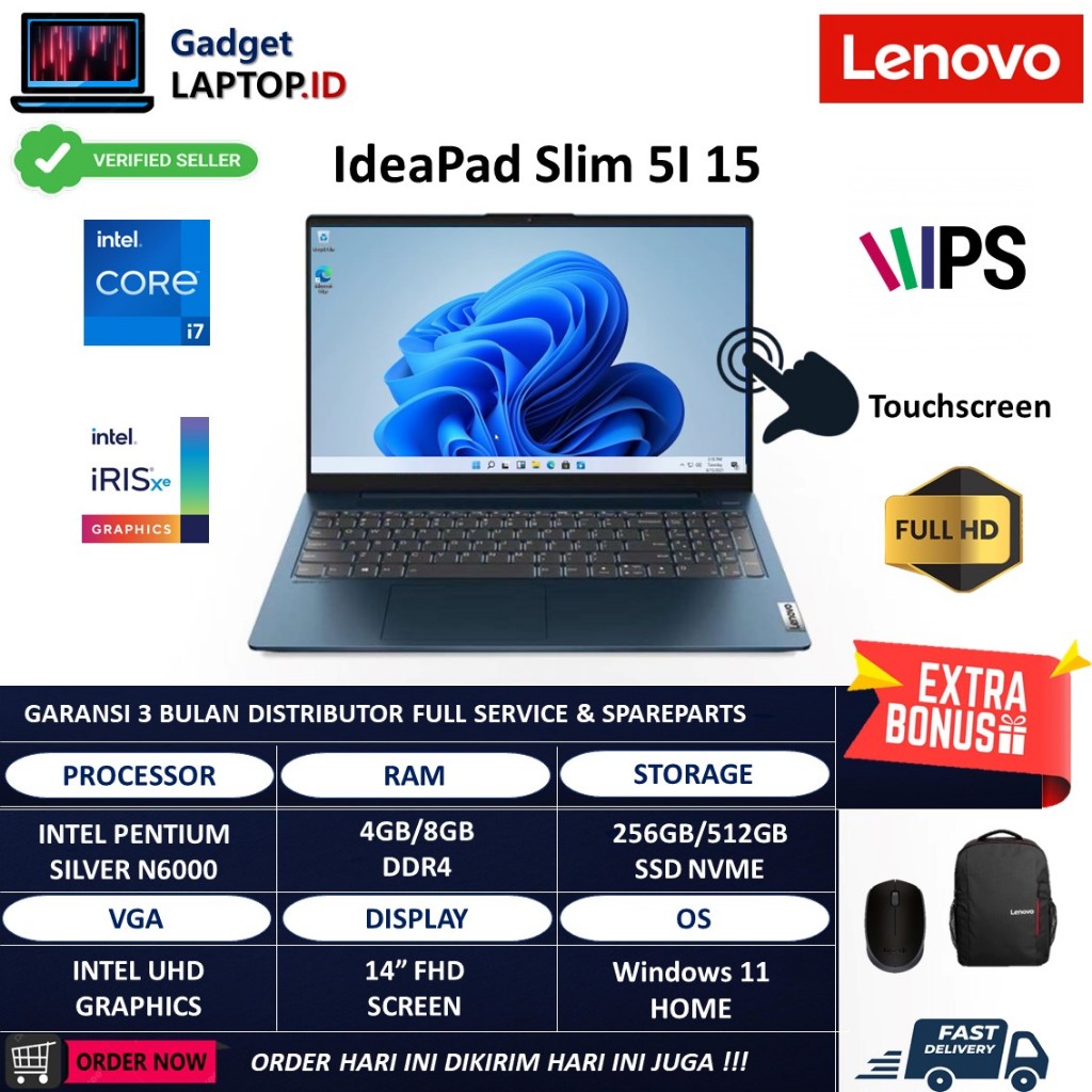 LENOVO IDEAPAD SLIM 5I 15 INTEL I7 1255U 12GB 1TB SSD IRIS XE FHD IPS TOUCH BACKLIGHT FP WIN11 HOME