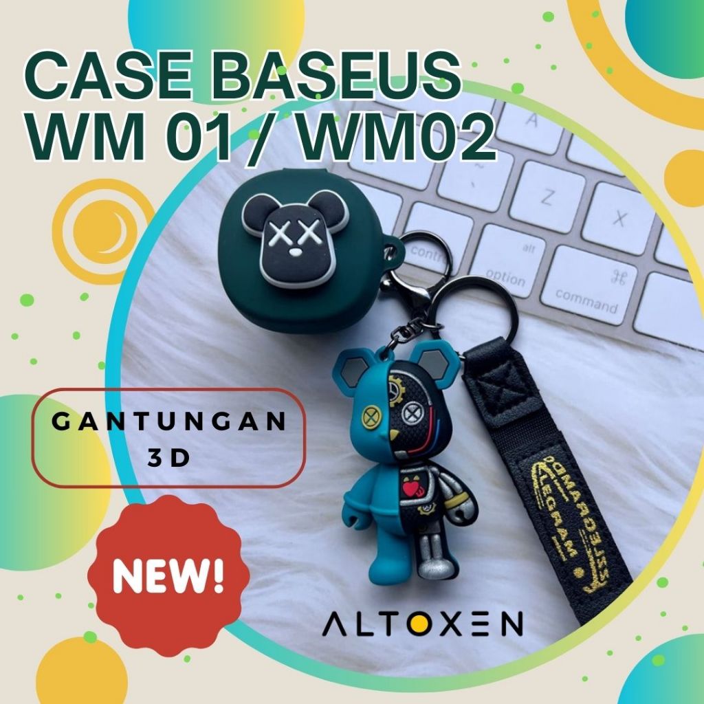 Case Baseus Bowie WM01 WM 01 WM02 WM 02 Silicone Gantungan Lucu Soft Casing Cover TWS Protection