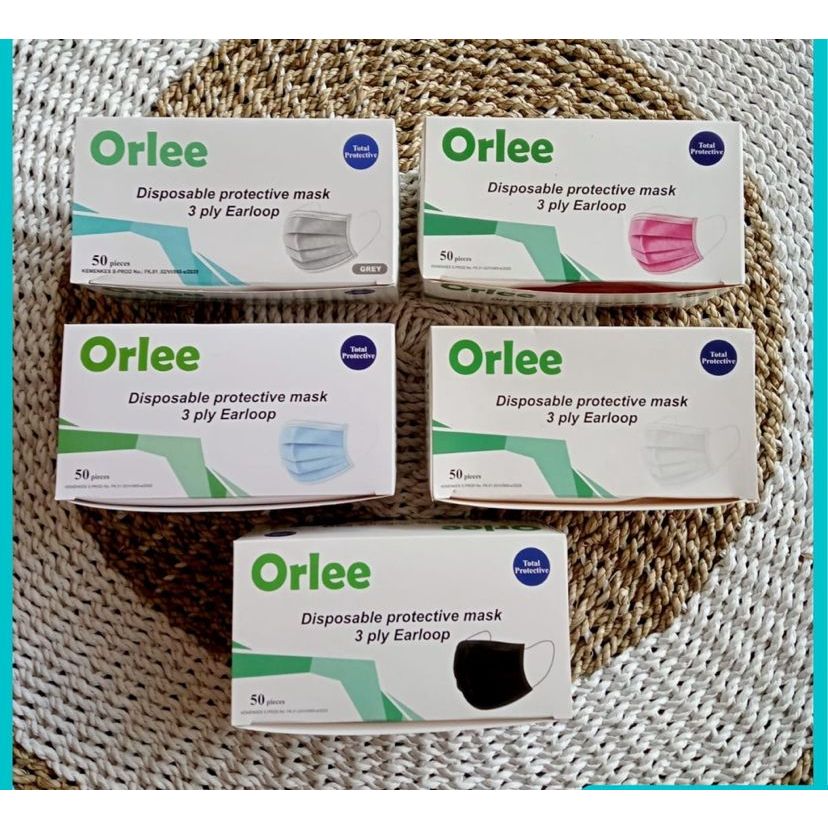 MASKER EARLOOP ORLEE ISI 50PCS/ ORLEE LOKAL
