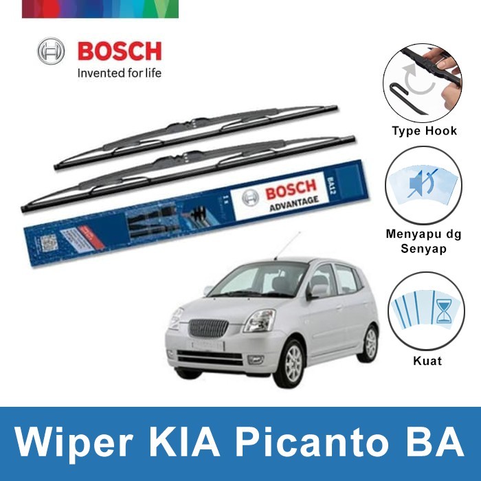 Bosch Sepasang Wiper Kaca Mobil KIA PICANTO BA (2004-2011) Advantage 22"&16"