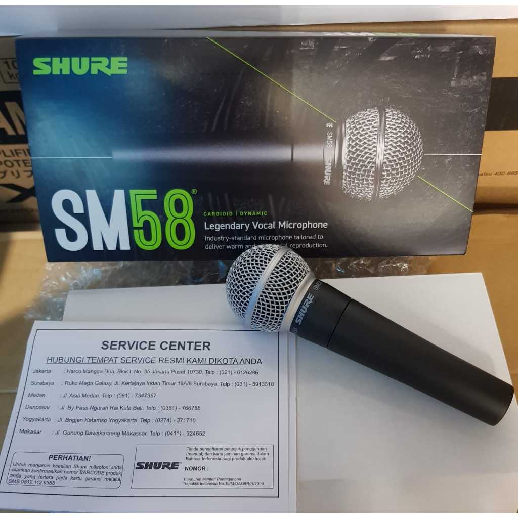 Mic Kabel SHURE SM 58 ORIGINAL - SHURE SM 58 Dynamic Vocal Microphone GARANSI RESMI