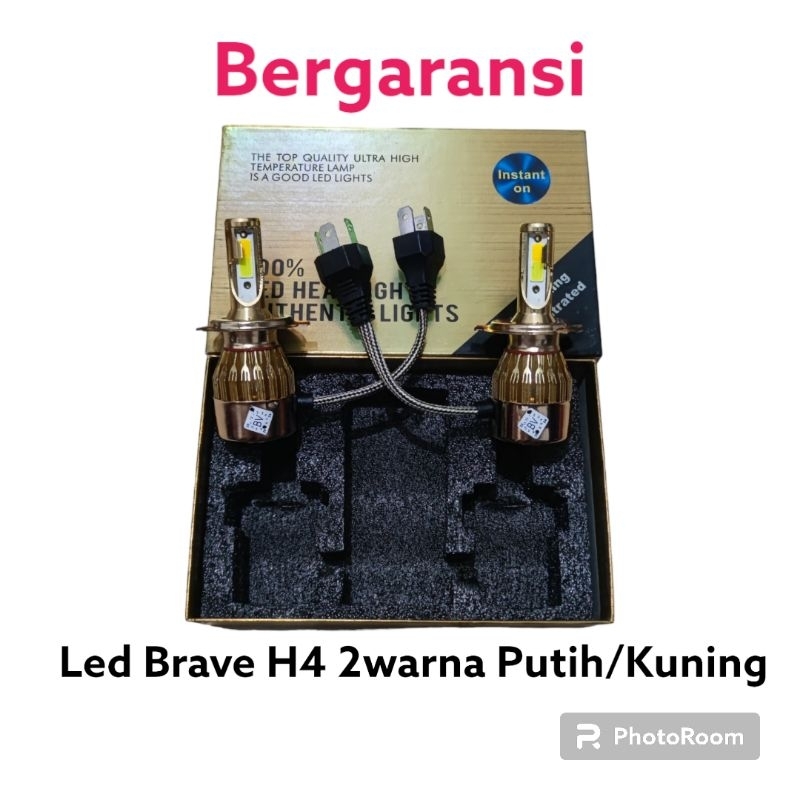 Lampu Led Mobil 2Warna Putih dan kuning H4 H11 dan Hb4