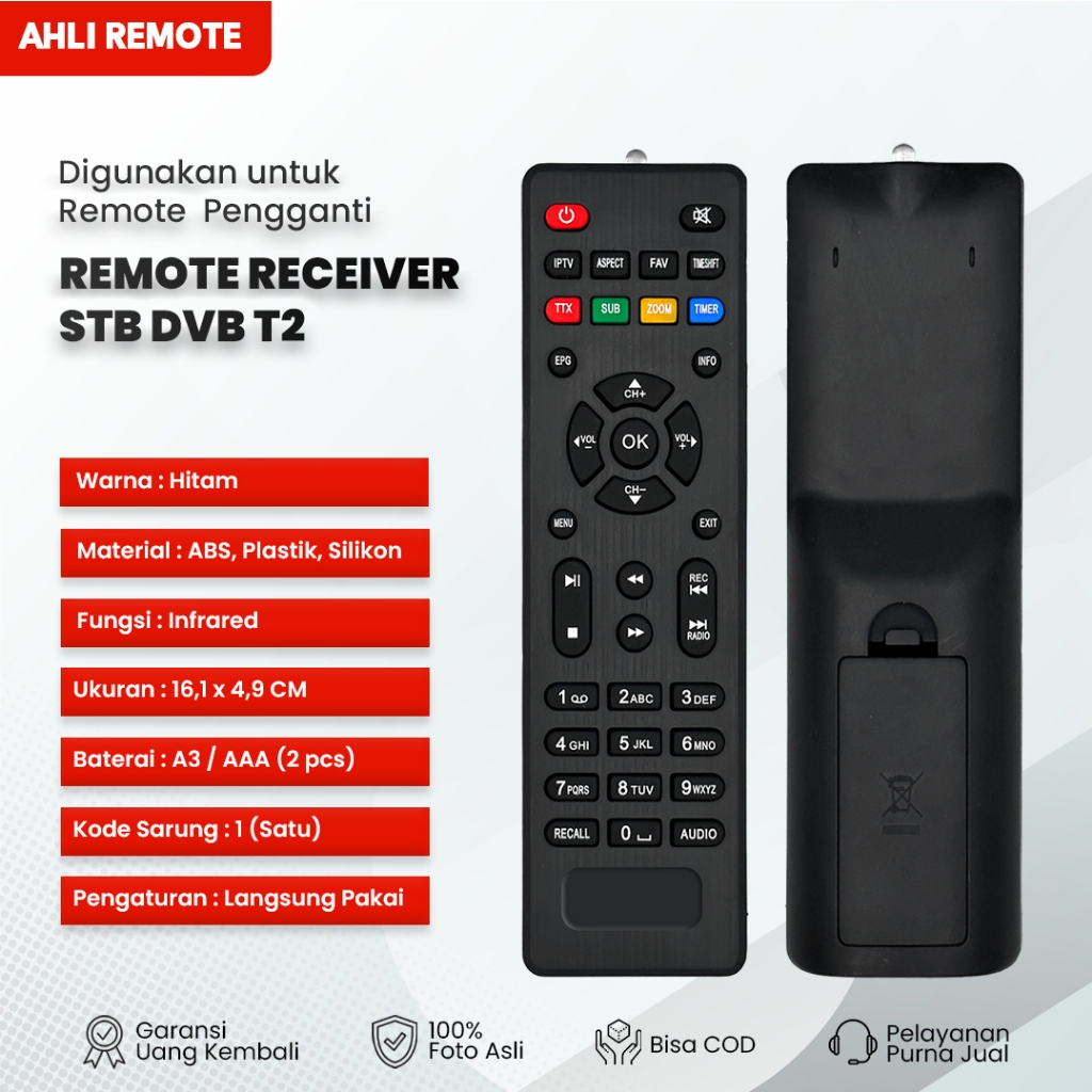 Remote Receiver Parabola Evinix H-1 UHF  / Remot STB Evinix H-1 DVB T2