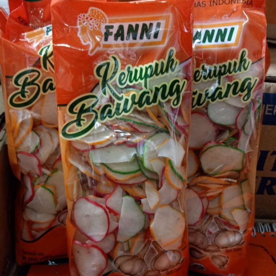 

Snack Kerupuk Bawang Fanni Warna Warni 250 gram