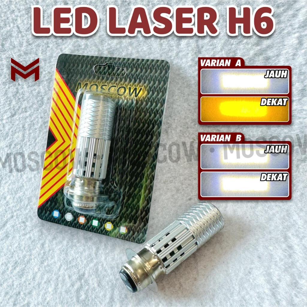 LAMPU UTAMA DEPAN H6 8-80V MATIC BEBEK UNIVERSAL MOSCOW LIFETIMES / HEADLAMP LED Laser Gun Motor AC 