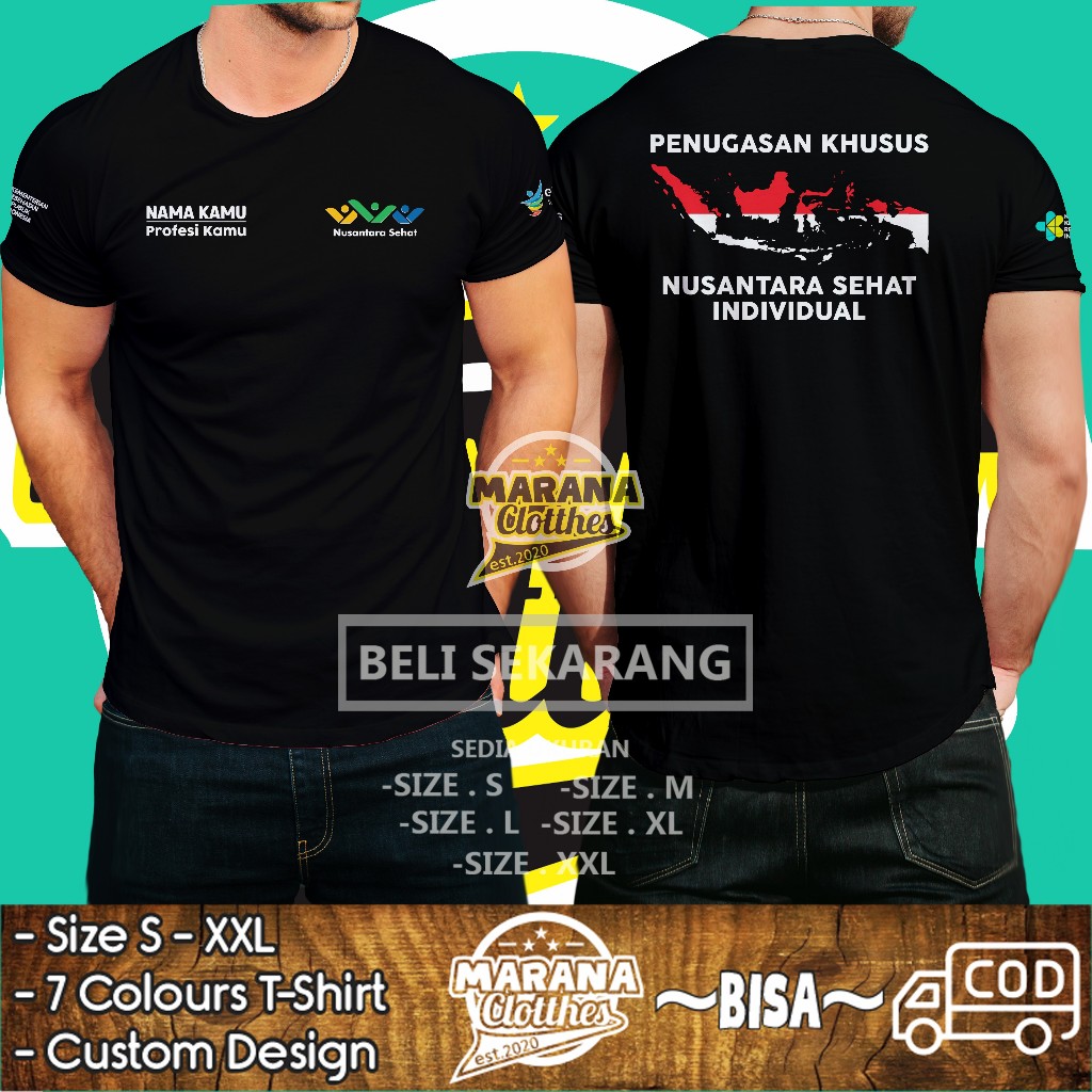 Kaos Penugasan Khusus Nusantara Sehat Individual KKRI Germas Gratis Nama dan Profesi Kamu Baju Distr