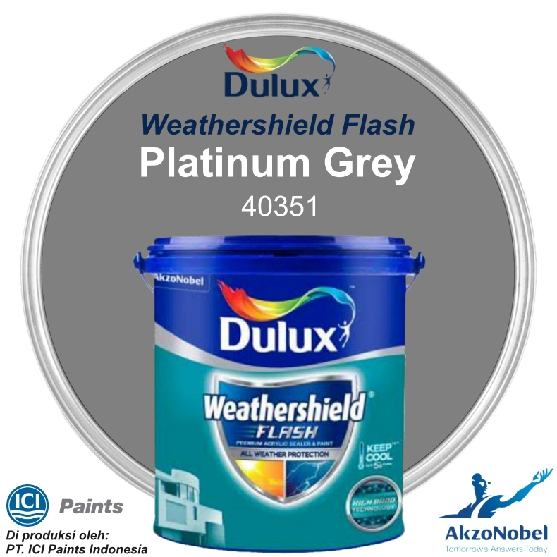 CAT DULUX WEATHERSHIELD FLASH 2.5 LT - PLATINUM GREY 40351
