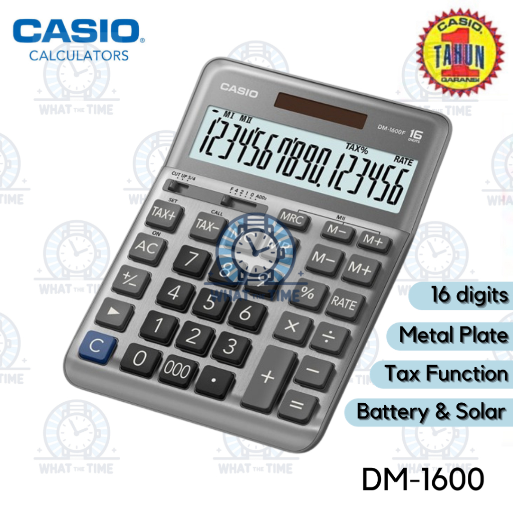 

WTT Kalkulator CASIO DM-1600 Kalkulator DM 1600 Meja/Office 16 digit Calculator DM1600