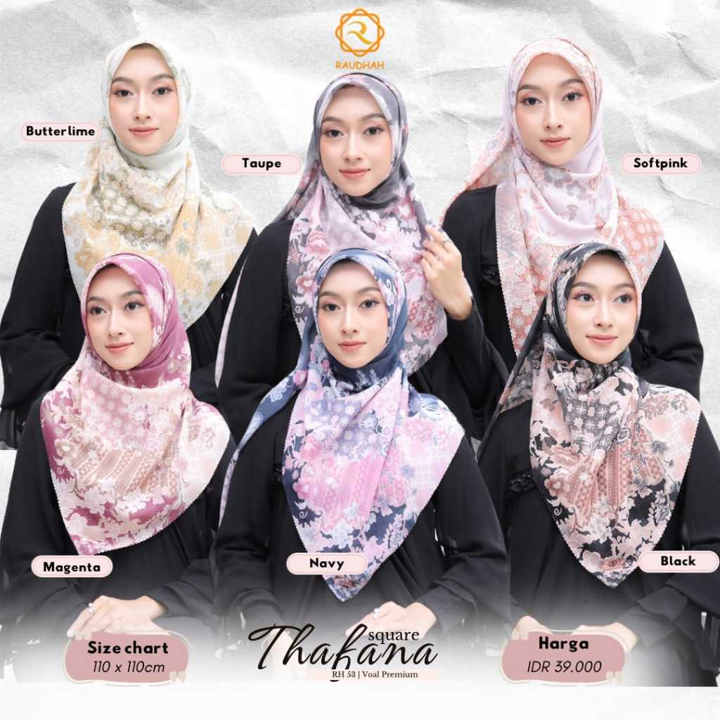 JILBAB ZYZA SEGIEMPAT MOTIF VOAL PREMIUM THAFANA SQUARE BY RAUDHAH