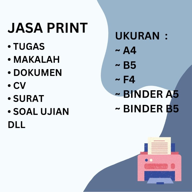 

jasa print/cetak print kertas hvs/binder putih