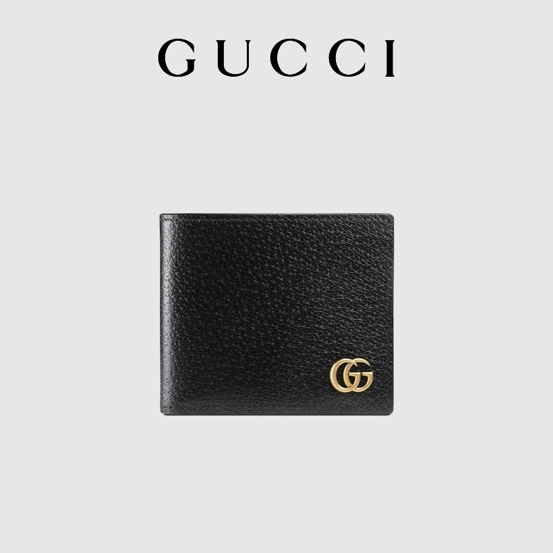 GUCCI Gucci GG Marmont Series Leather Double Fold Men's Wallet