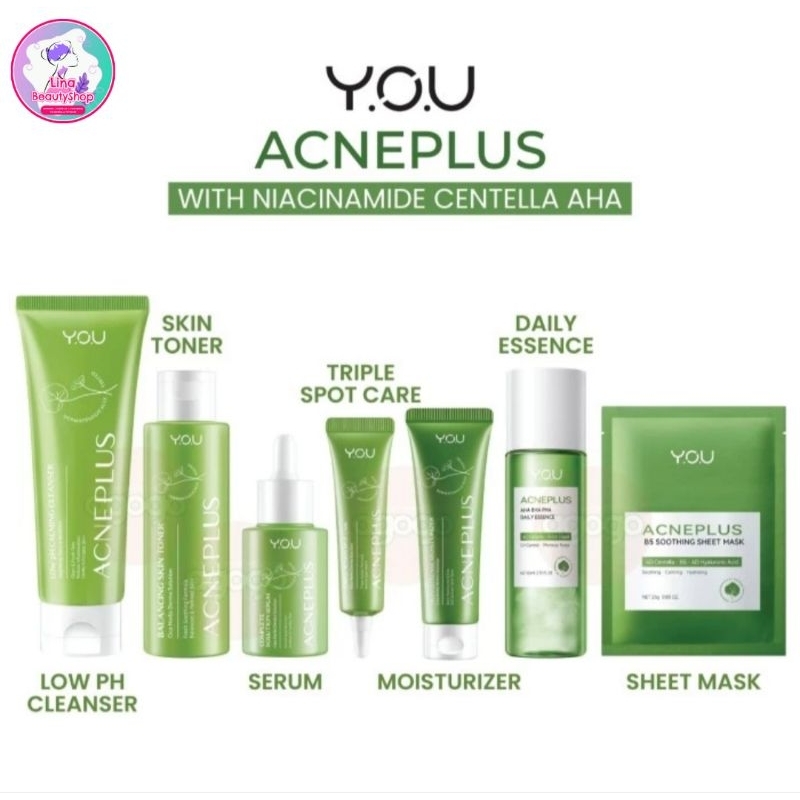 YOU AcnePlus with Niacinamide Centella AHA - Facial Wash/Serum/Acne Spot/Toner/Sheet Mask/Moisturize