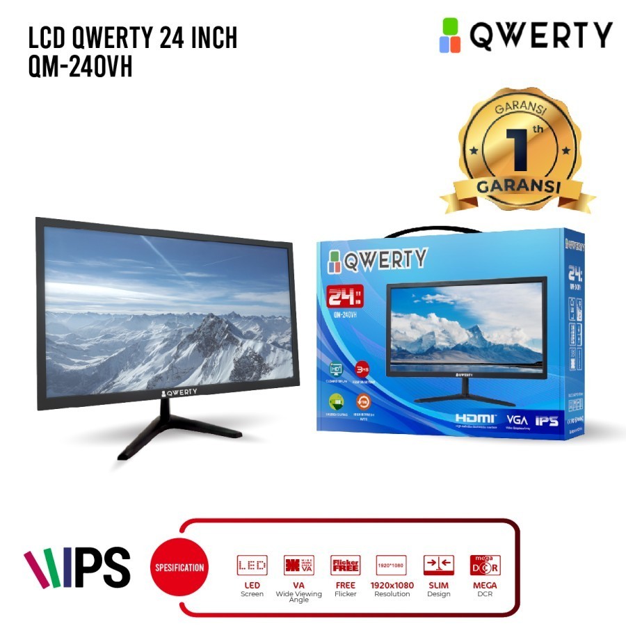 Monitor LCD QWERTY QM-240VH 24" LED IPS 75Hz