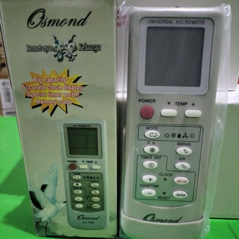 Remote Ac Universal Osmond Accurate Clock Display Special Timer On/Off Memory Code