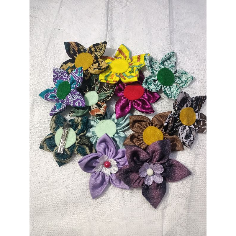 Jepit Rambut Kain - Model Bunga kuncup