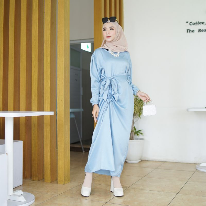 DRESS SERUT SATIN TALI - GAMIS SERUT DRESS SILK KONDANGAN - BAJU KONDANGN PUSAT BEALLY COLLECTION