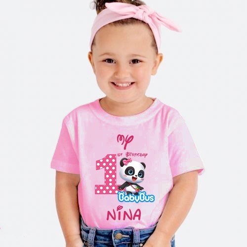 Kaos Birthday/Ulang Tahun Free Custom Nama & Angka BIRTHDAY MIUMIU BABY BUS
