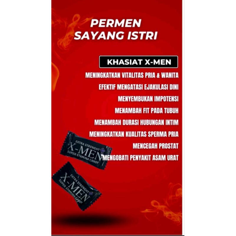 X-Men xmen permen penambah stamina pria dewasa obat kuat 100 % ber BPOM