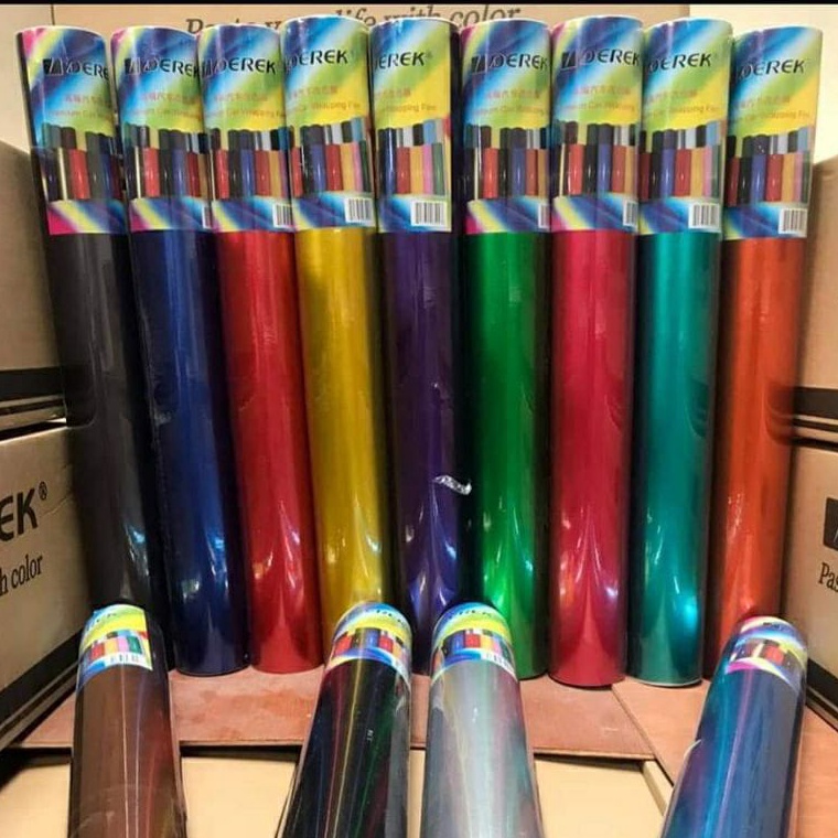 Z Stiker Skotlet Dop Satin Metalic Wrapping Motor Mobil L 5Cm x P 5Cm Premium Bahan Lentur Terlaku