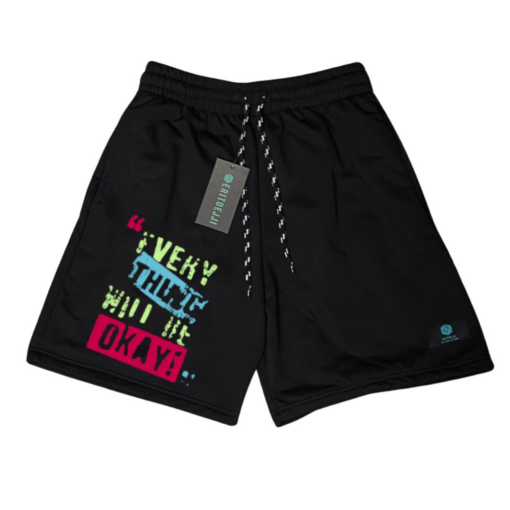 CELANA PENDEK BOARDSHORT CELANA PENDEK BOXER PANTS CELANA PENDEK SANTAI EVERYTHING WILL BE OK PRINT