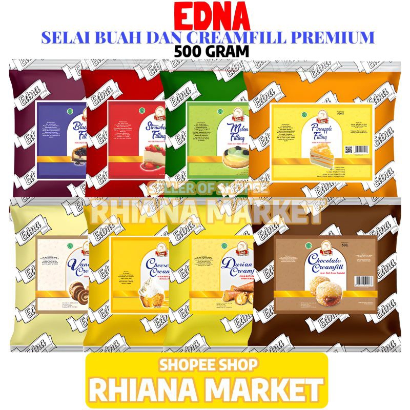

Selai Filling Buah/Creamfill Edna Kualitas Premium 500 Gram