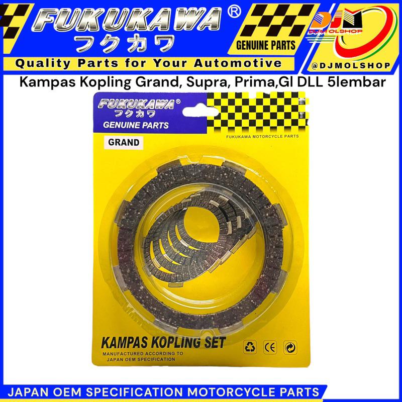 Kampas Kopling  Plat Kopling Grand Supra Supra Fit Isi 5pcs Fukukawa