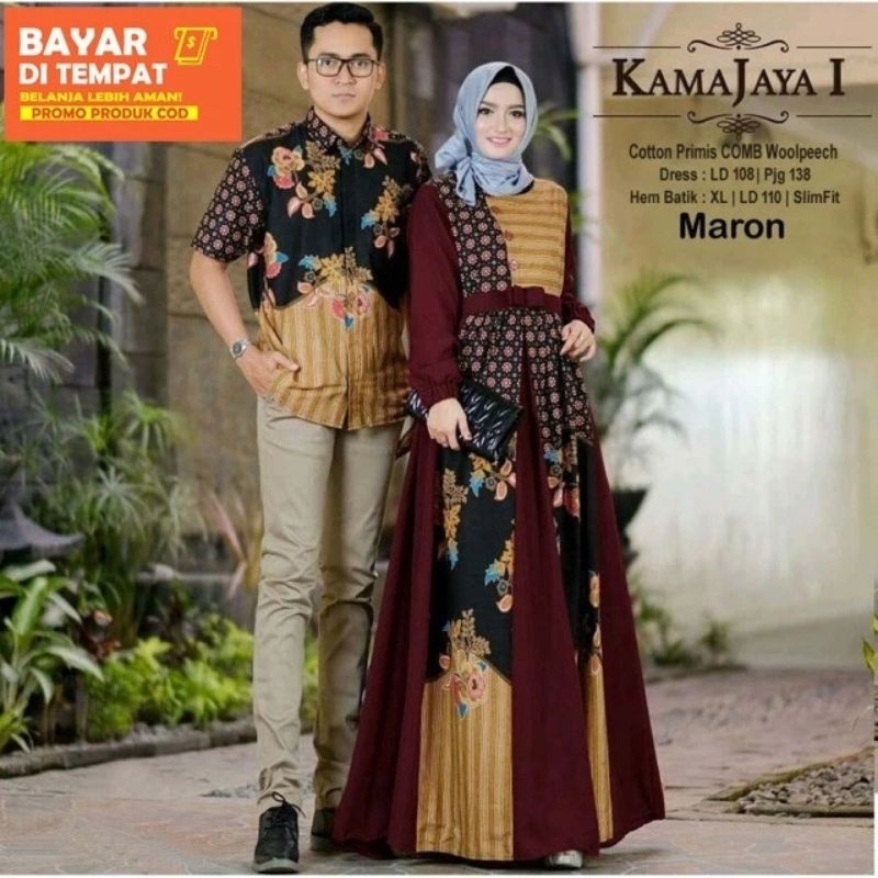 BATIK COUPLE PASANGAN SUAMI ISTRI AYAH BUNDA BAPAK IBU WARNA MERAH MAROON HITAM KUNING KUNYIT MUSTAR