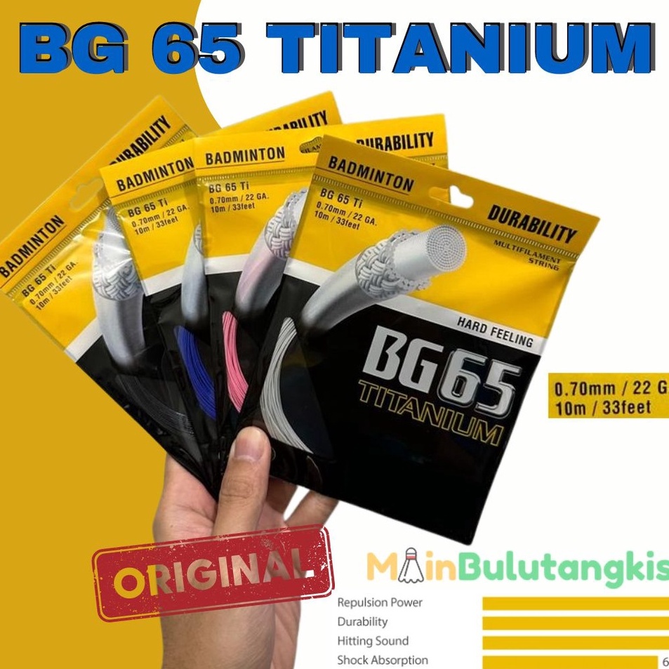 GROSIR Senar Raket Badminton  Senar BG 65 TI Titanium Original Big Sale