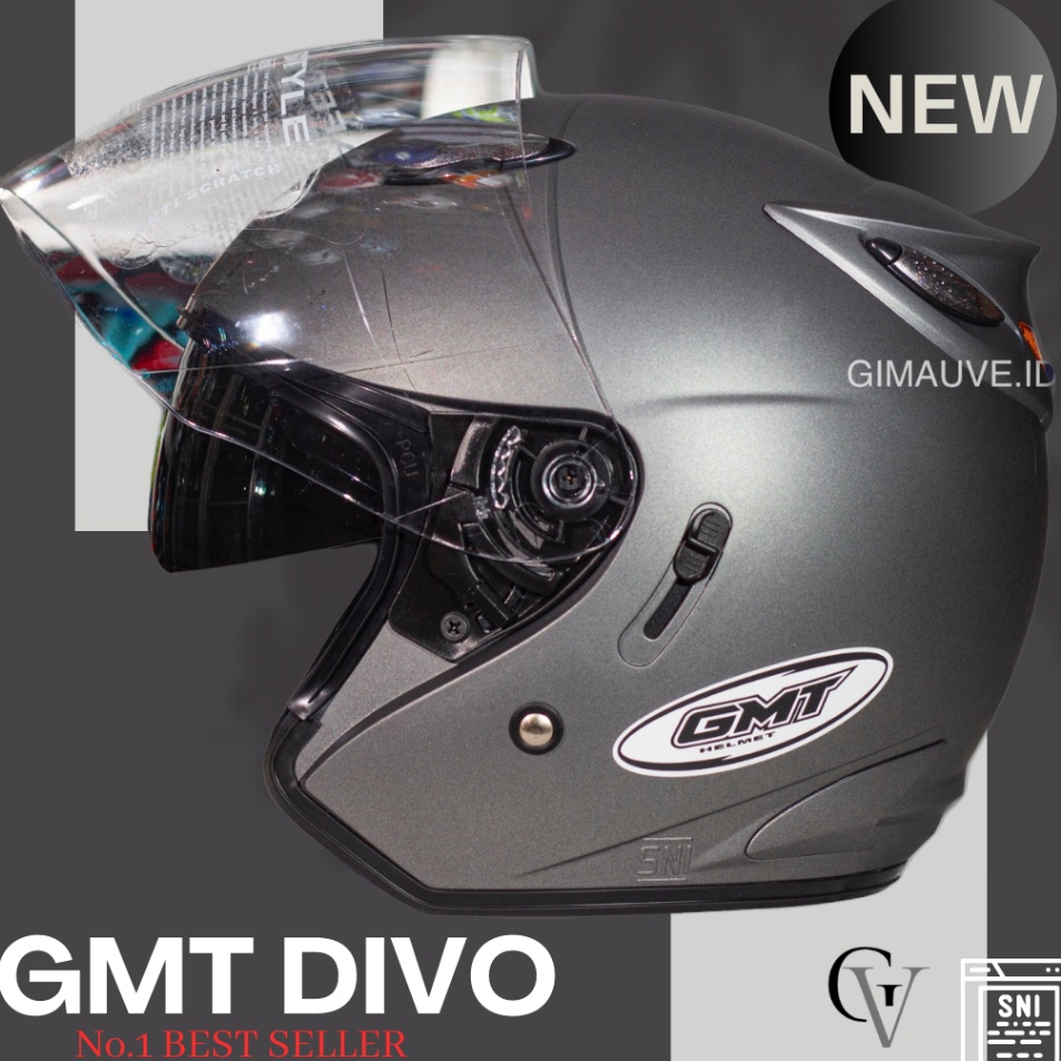 Helm GMT No 1 Helm Half Face GMT Original Double Visor Helm 2 kaca Motor Helem SNI Murah Helm Pria W
