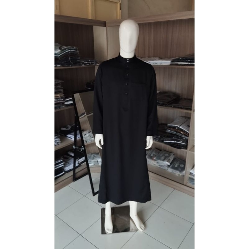 Makassar | Gamis Pria Jubah Saudi Hitam Putih Remaja dan Dewasa