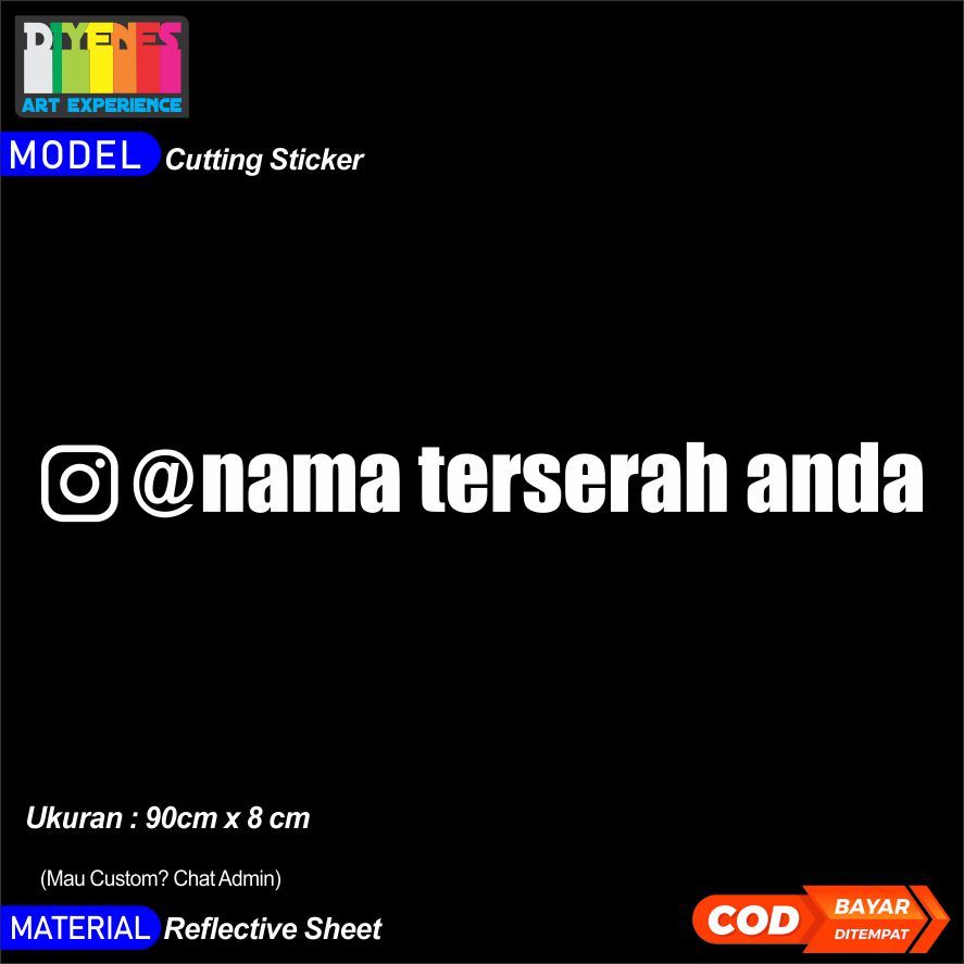 

sticker cutting custom instagram, sticker nama sendiri