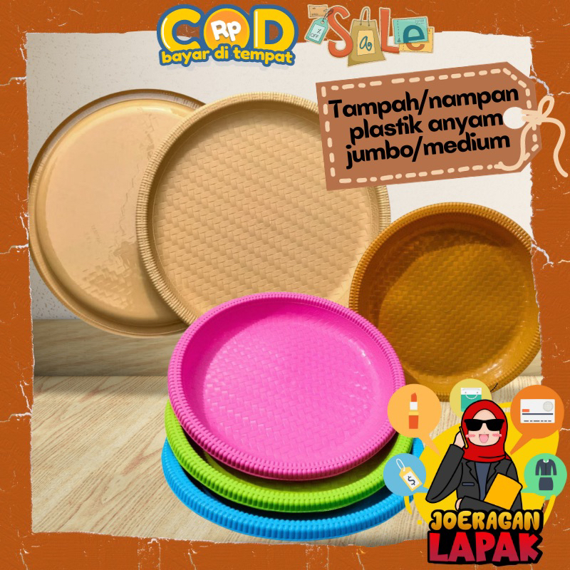 [JOERAGAN LAPAK] TAMPAH JUMBO DIAMETER 54 CM MOTIF ANYAM UKURAN BESAR DAN MEDIUM L DAN XXL NAMPAN TU