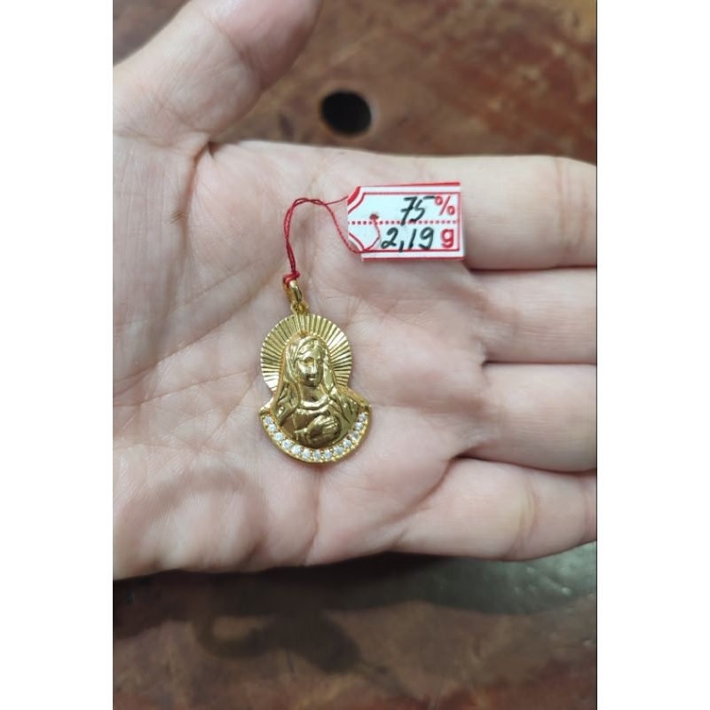 Liontin emas 75 bunda maria kuning