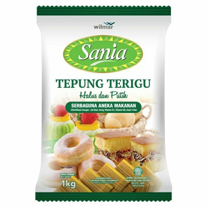 

Tepung Terigu Sania Serbaguna Aneka Makanan Kemasan Pack 1Kg