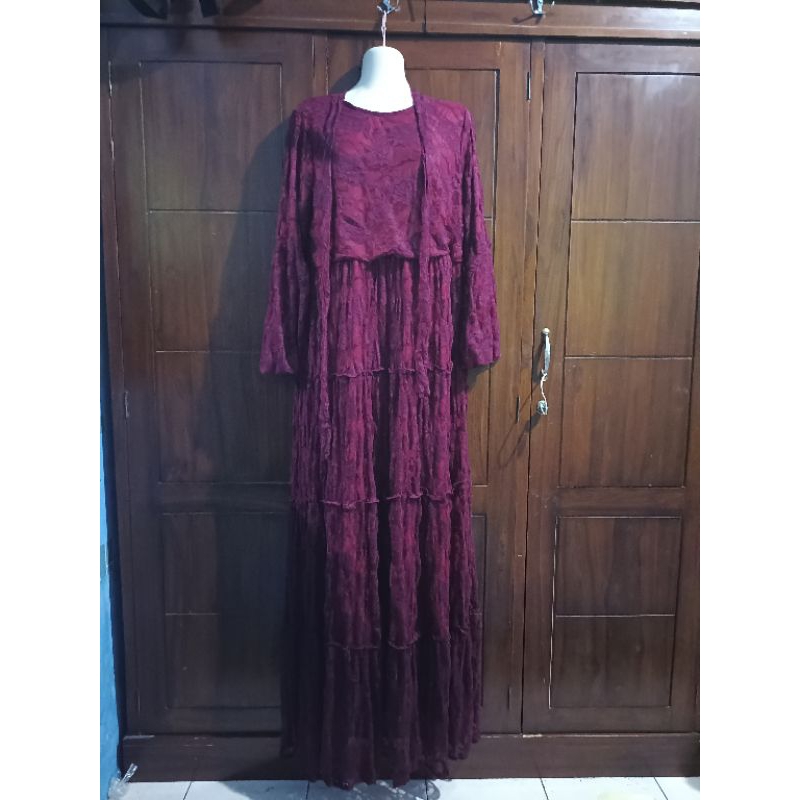 FREE HIJAB ALIFA [EXTU] GAMIS BRUKAT PESTA ORI EXTU | GAMIS PESTA | GAMIS ORIGINAL GAMIS EXTU | KEBA