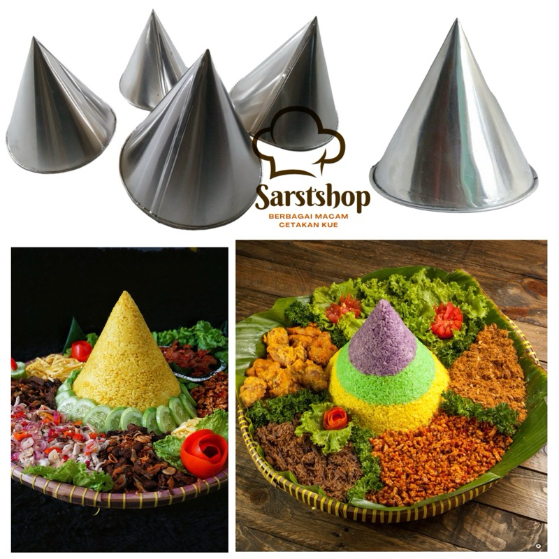 cetakan nasi tumpeng mini set 4 pcs