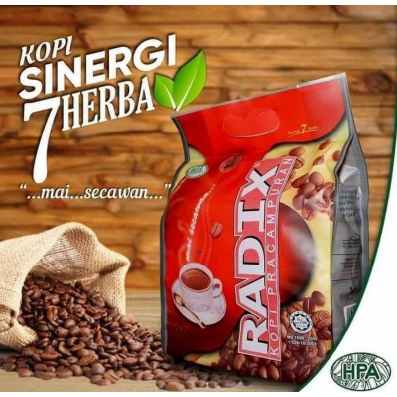 

Kopi Radix Jumbo Hpa 100% Original Malaysia isi 32 Sachet